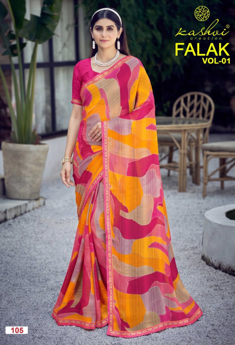 Falak Vol 1 By Kashvi Georgette Fancy Printed Saree
